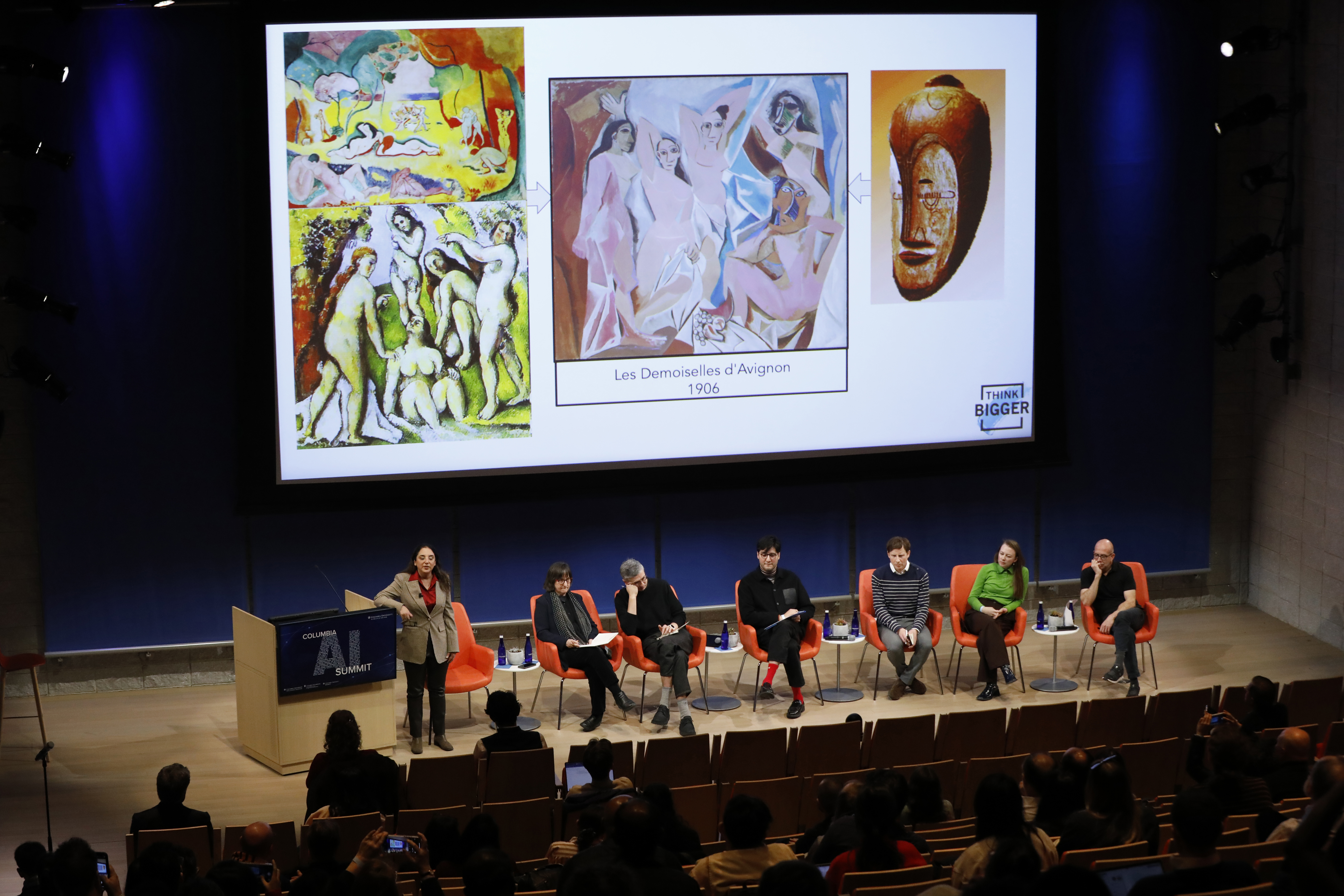 Professor Sheena Iyenger speaks during the AI Summit’s “AI and Creativity” discussion