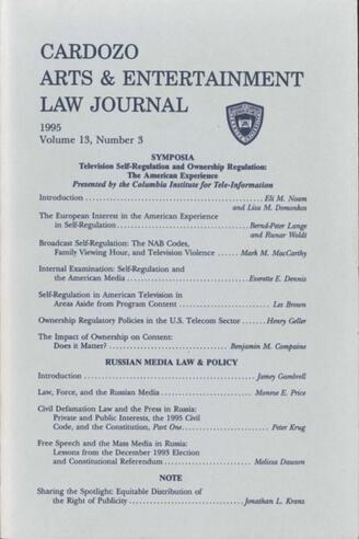Cardozo Arts & Entertainment Law Journal
