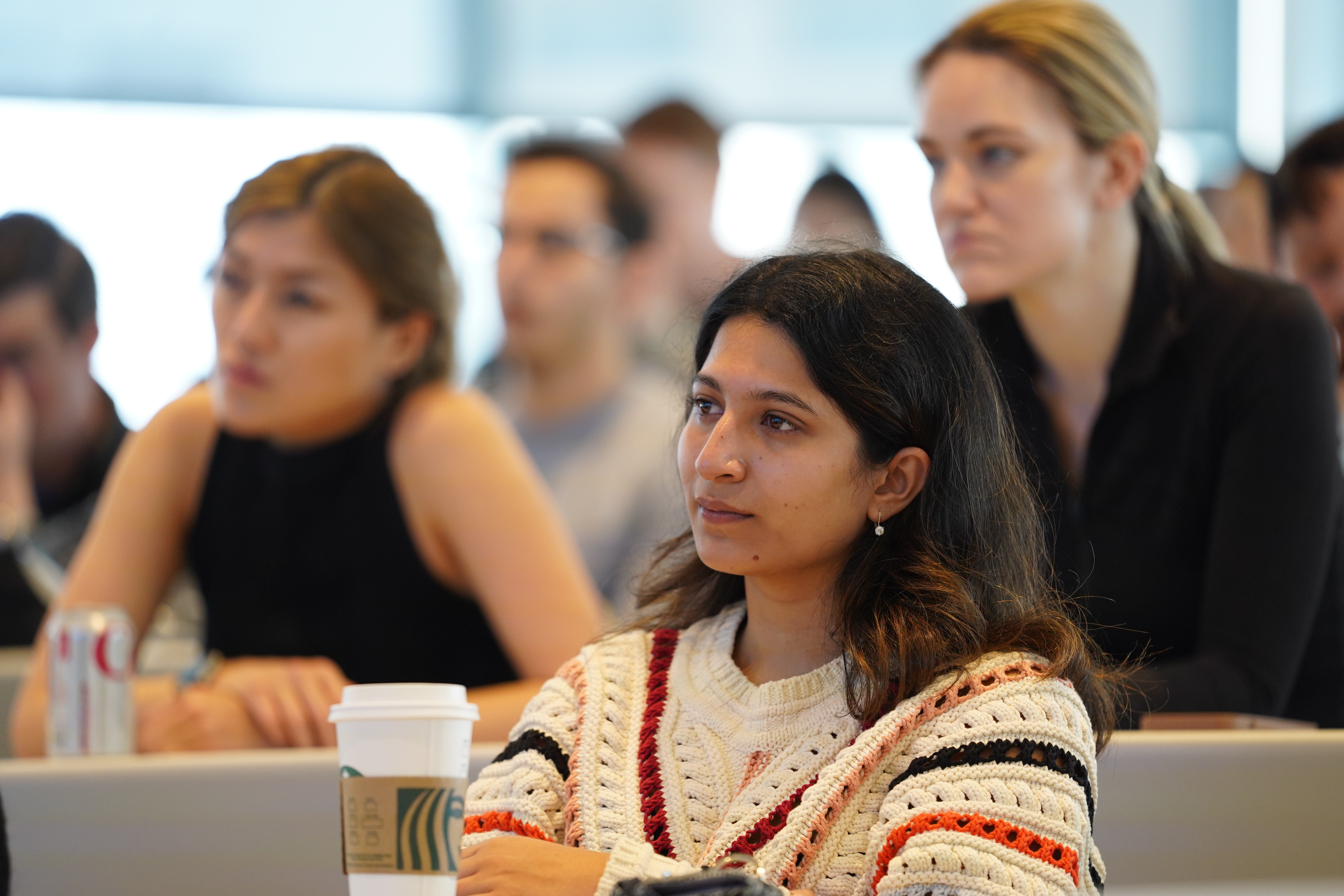 Students listening in a classroom