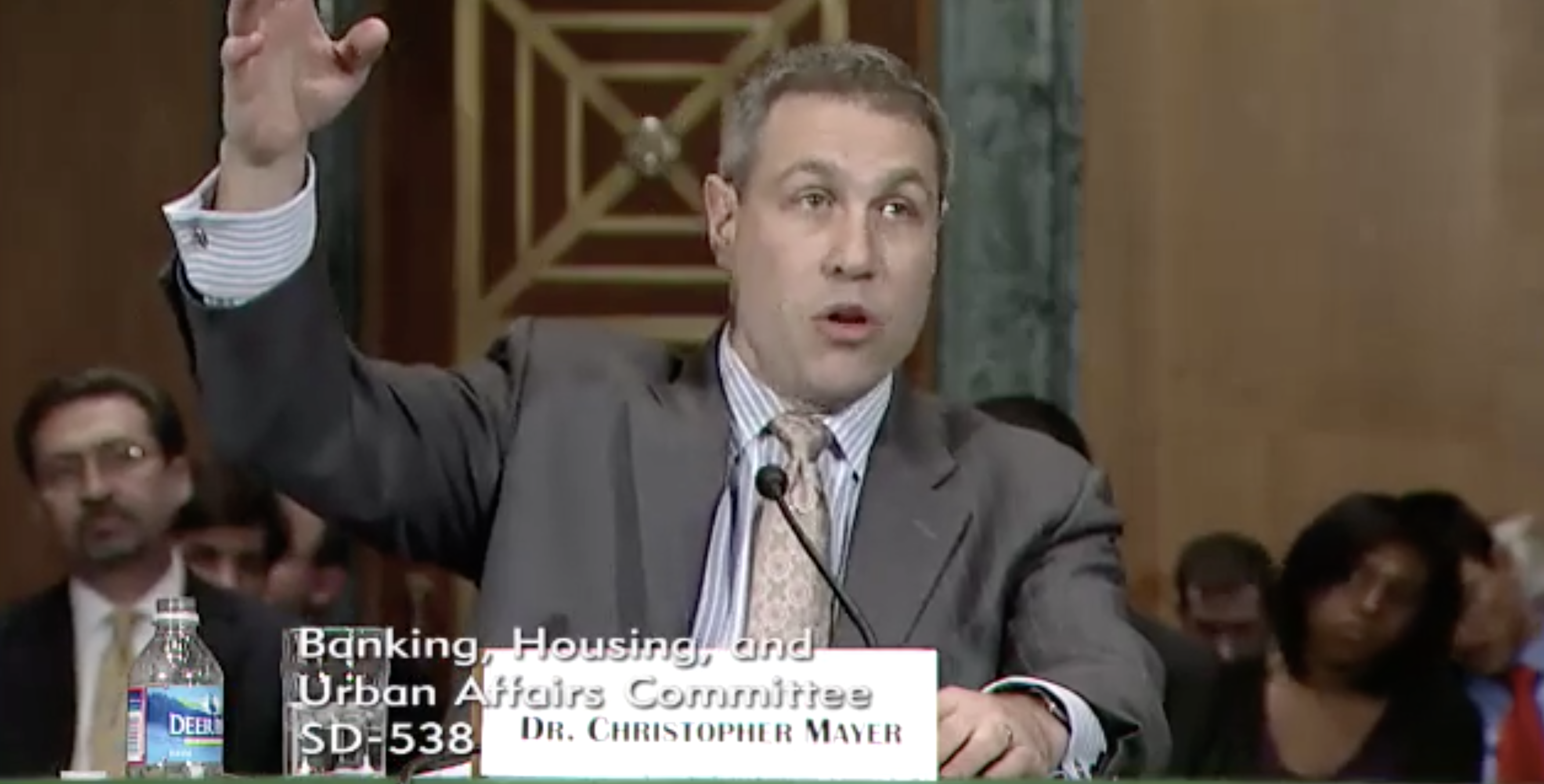 Prof. Christopher Mayer speaking to the US Committee on Banking, Housing, and Urban Affairs