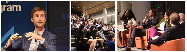 a collage of photos from 2024 Owners Day, featuring speakers and audience