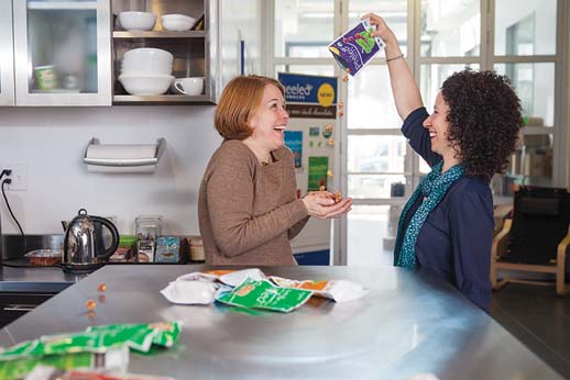 Dawn Techow ’02, left, and Noha Waibsnaider ’02