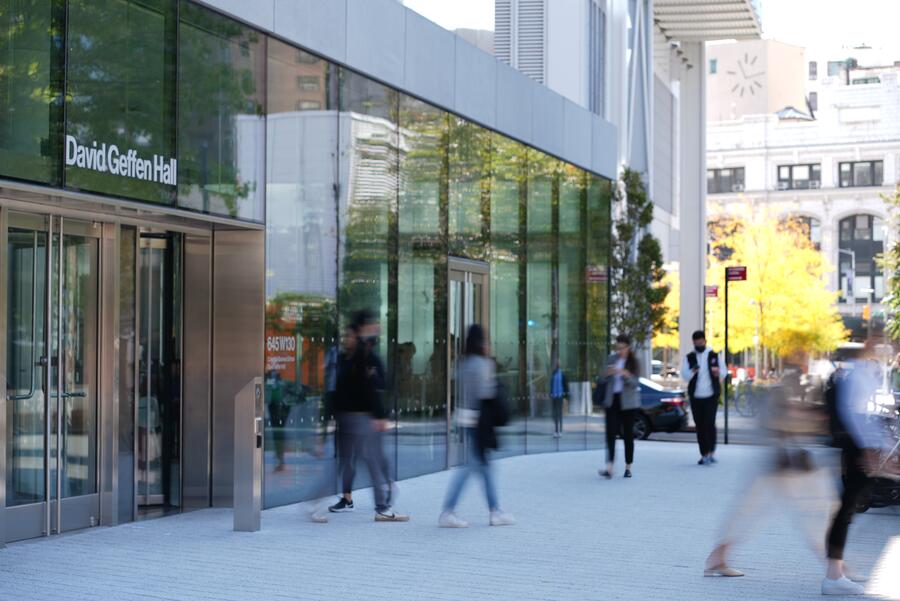 Students entering Geffen Hall