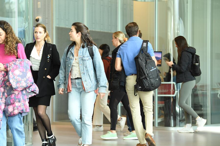 Students on the Manhattanville campus of CBS