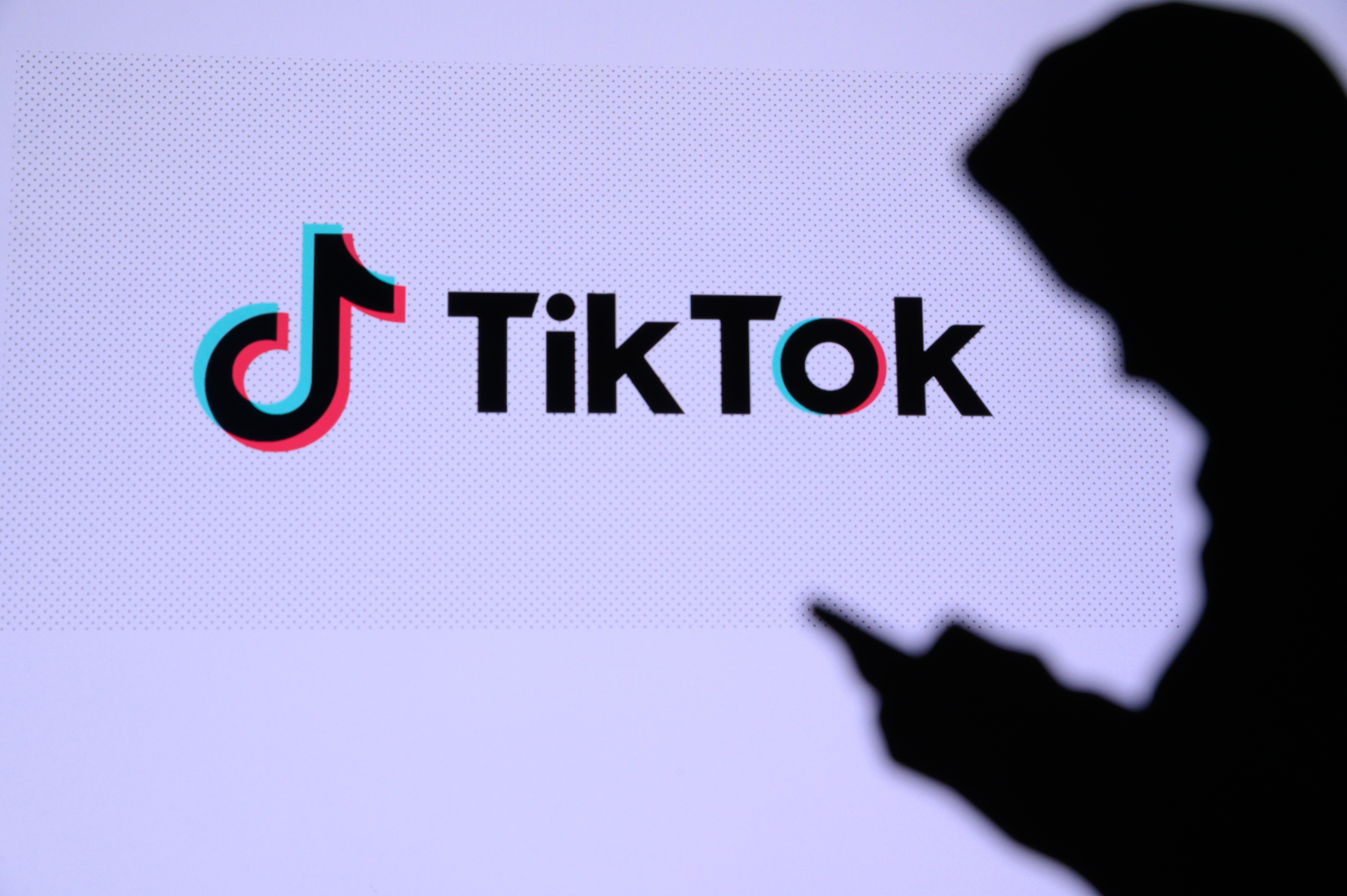 TikTok logo on a large screen