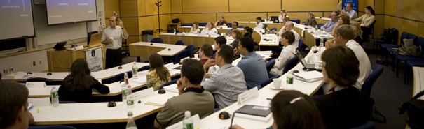 faculty member lecturing to students