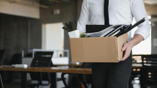 Person leaving a job