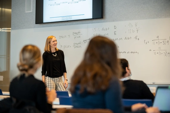 Laura Veldkamp lecturing