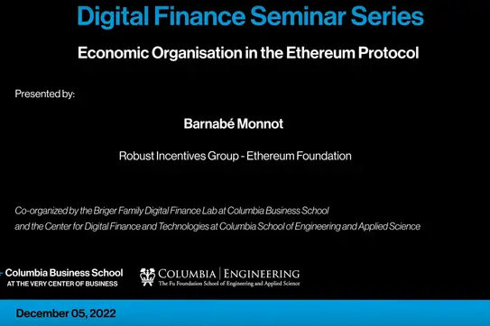 Economic Organisation in the Ethereum Protocol