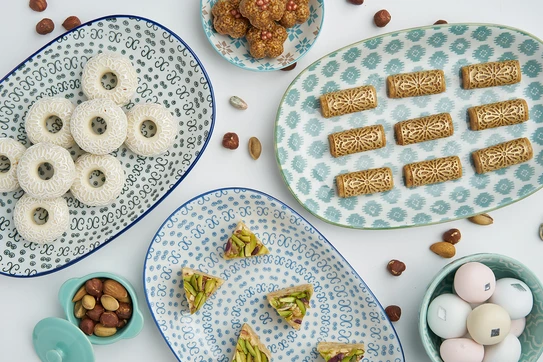 Plattters of various sweets.
