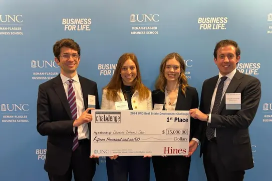 Columbia Business School Real Estate Students Earn First Place at the 2024 University of North Caroline Real Estate Development Challenge Competition