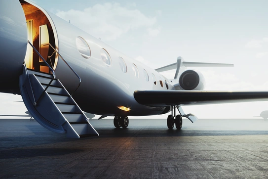 private jet on tarmac