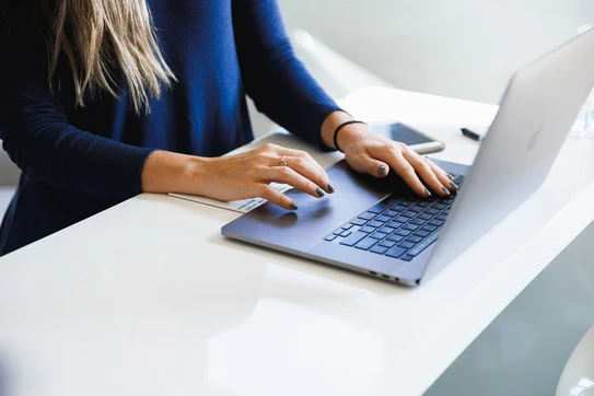 Woman using computer