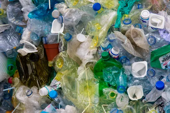 Recycling image of various plastic containers