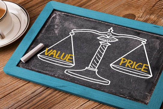 value price chalkboard.