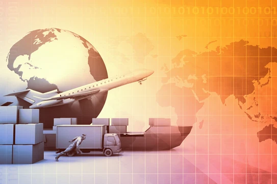 Supply Chain Management Industry Abstract Background Concept 3D Render