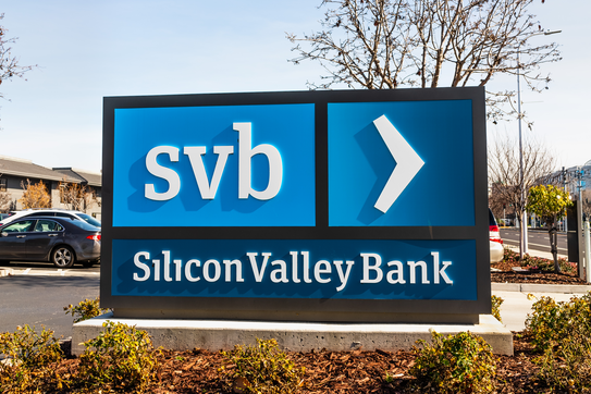 Photo of a Silicon Valley Bank sign