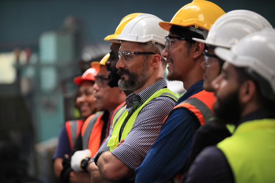 Workers in a manufacturing company