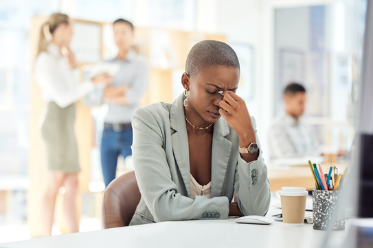 Worker feeling burned out