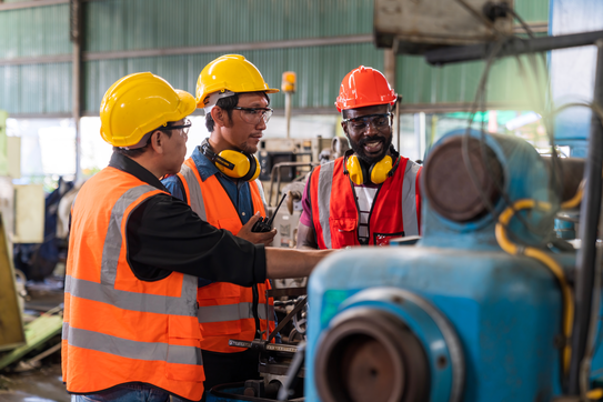 Workers in an industrial setting