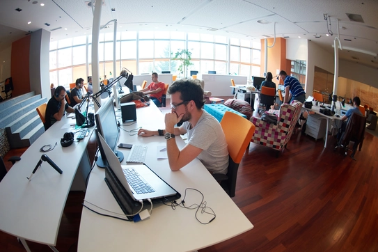 Startup business people group working everyday job at modern office