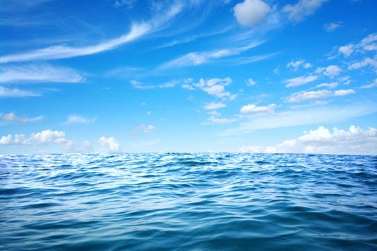 A view of the sea and sky above