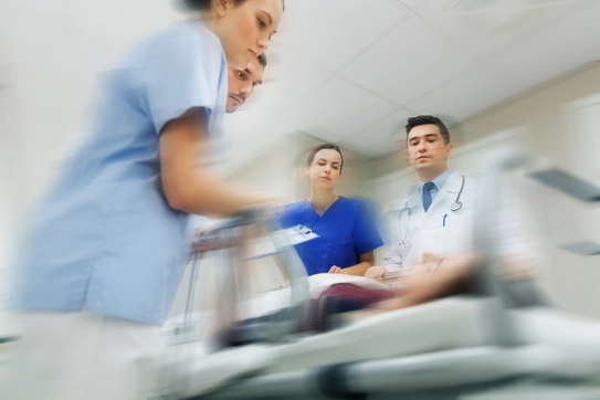 Doctors and nurses in an emergency room