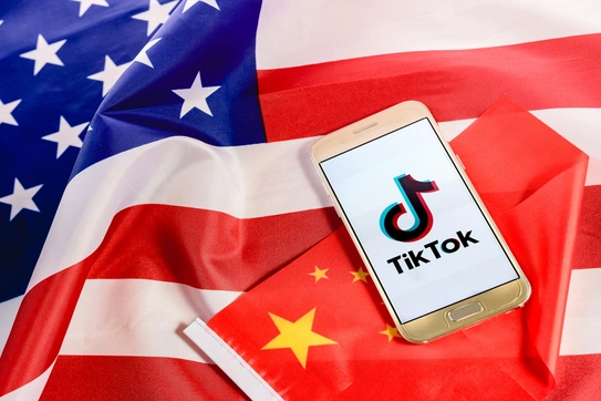 US China flags Tik Tok