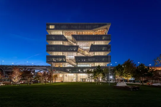Kravis Building at night