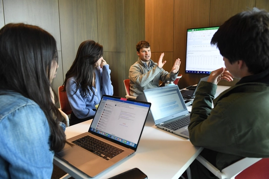 Students in a study room