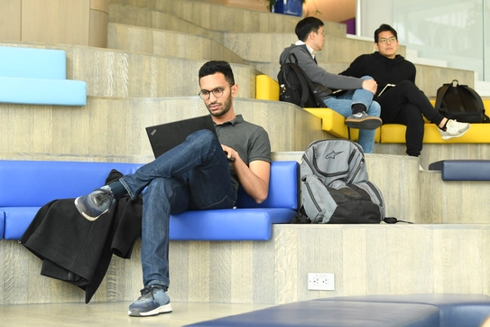 Students in Samberg Commons