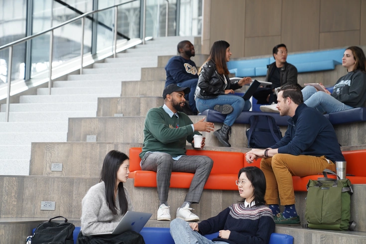 Students in Samberg Commons