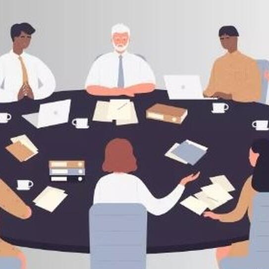Illustration of a group discussion