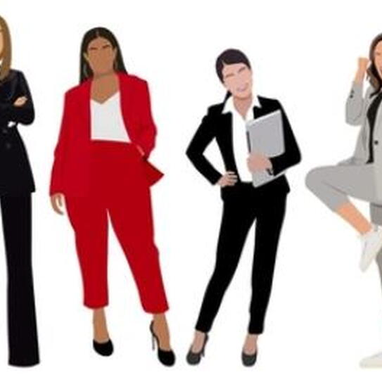 Illustration of women in professional attire