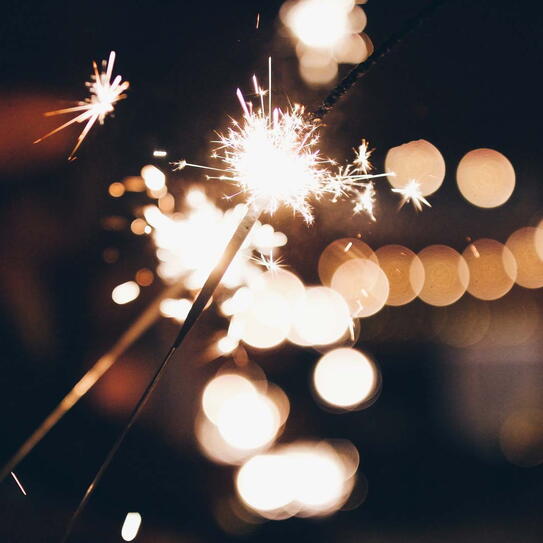 Sparkler at night